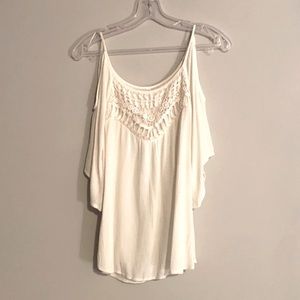 White Cold Shoulder Top